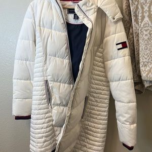 Tommy Hilfiger size medium white puffer over the butt jacket